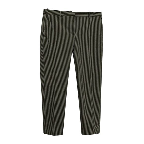 Theory Striped Trousers in Black and White Cotton